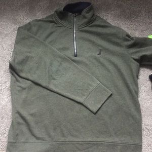 Green Nautica half zip.